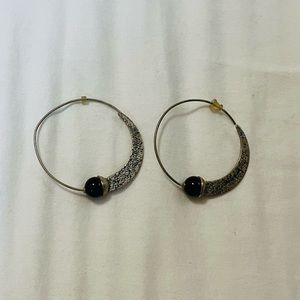 Silpada Silver and Black Moon Earrings